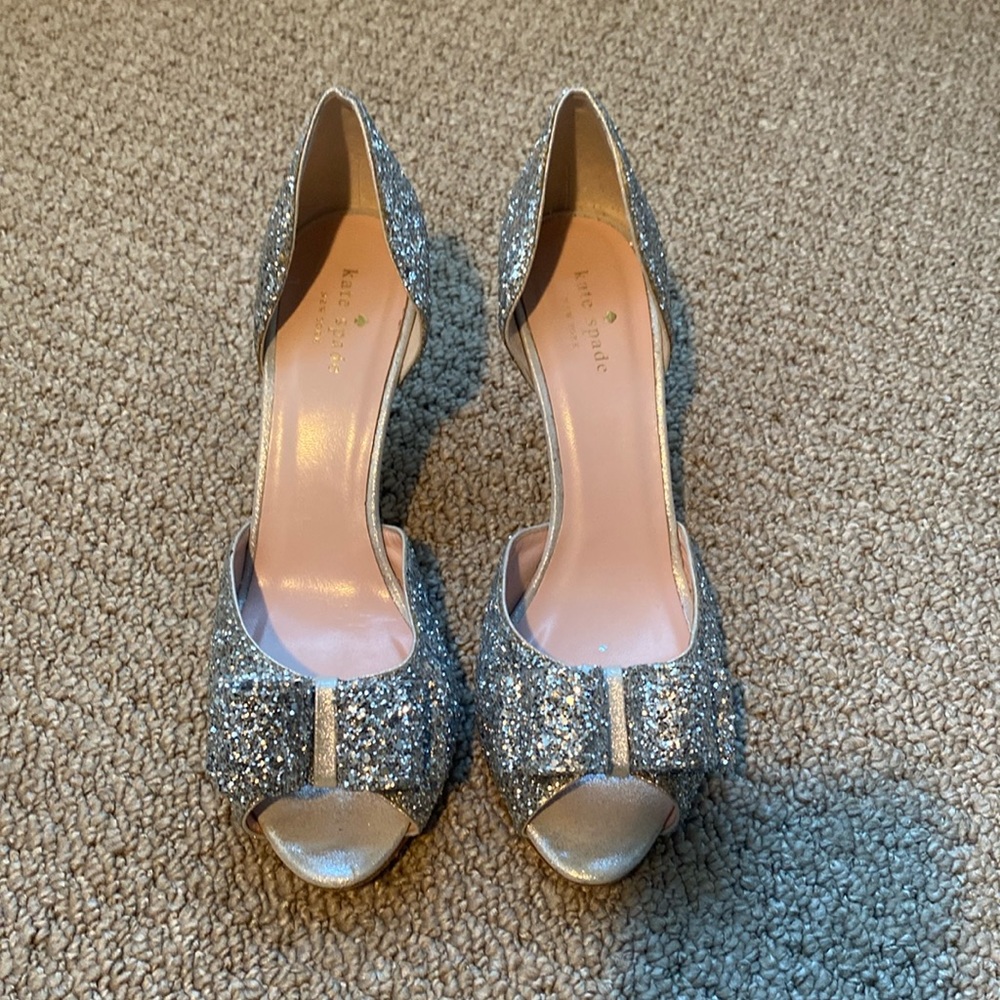 Kate Spade Silver Sela Heels in size 10